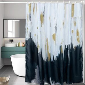 Rideaux de douche Lzyoehin Rideau en tissu ombré noir abstrait salle de bain moderne avec 12 crochets 72 'x 78'