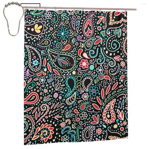 Rideaux de douche Maker Blacklight Chalkboard Paisley rideau pour bain de bain drôle avec crochets en fer cadeau 60x72in