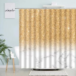 Rideaux de douche marbre conception créative abstraite géométrique ombre rideau de bain moderne en polyester tissu de salle de bain décor de décoration de salle de bain crochets