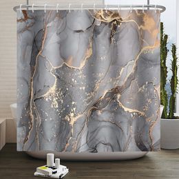 Douchegordijnen marmeren luxe douchegordijn set waterdichte stof geometrisch patroon creatief badkamer gordijn home decor badscherm met haken 230323