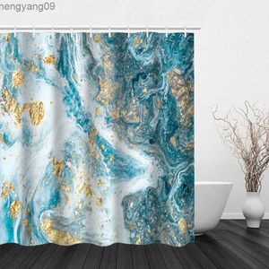 Rideaux de douche marbre Texture motif moderne impression numérique crochet rideau de douche Polyester étanche salle de bain douche R230821
