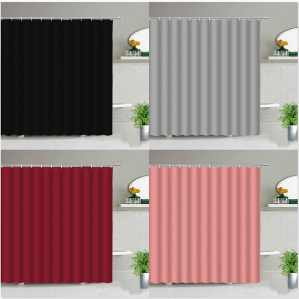 Cortinas de ducha Modern Black Red Hray Pink Print Cortinas de ducha Baño Tela impermeable Cortina de baño Set Home Bañera Decoración Pantalla con gancho 230607