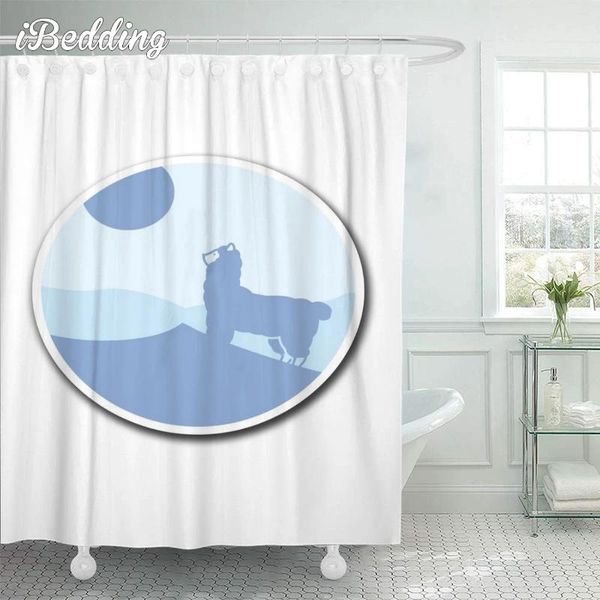 Rideaux de douche Rideau minimaliste moderne 3D imprimé dessin animé animal salle de bain imperméable avec crochets pour la décoration