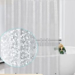 Rideaux de douche Simplicité moderne Thème 3D PEVA Rideau imperméable transparent avec aimant et boucle en acier inoxydable