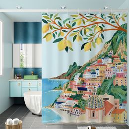 Rideaux de douche Rideau de douche Morandi avec crochets Style nordique rideaux de salle de bain anti-moisissure rideaux en tissu imperméable pour bain créatif 200*200 230826