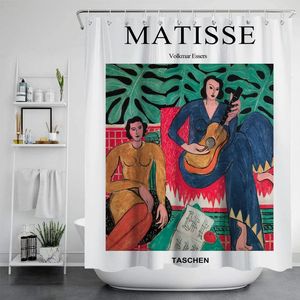 Rideaux de douche Morden Matisse rideau tissu imperméable couleur unie bain pour salle de bain baignoire grande large couverture de bain 12 crochets 220922