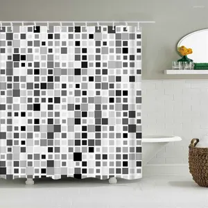 Rideaux de douche motif mosaïque décor de tissu polyester