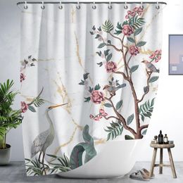 Douchegordijnen Multi-Color Gordijn Bloemen En Bladeren Print Badkamer Duschvorhang Aquarel Bad Decor Accessoires Met Haken