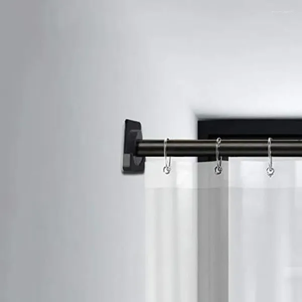 Cortinas de ducha Multifuncional Montado en la pared Ganchos autoadhesivos Soporte de barra de cortina Clip fijo Estante colgante antideslizante