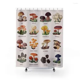 Rideaux de douche champignons par ho me lili rideau étanche en tissu polyester décor de salle de bain avec crochets