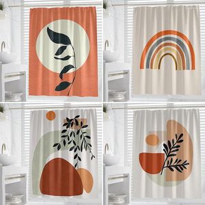 Douche gordijnen Noordse abstracte kunst boho gordijn waterdicht polyester bad tropische bladeren palm voor badkamer