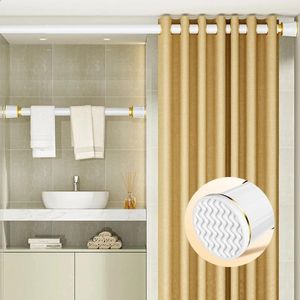 Rideaux de douche Nordic solide extensible tringle à rideau réglable tenture murale en métal en acier inoxydable romain avec accessoires de support