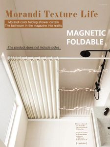 Douchegordijnen niet in/origineel ontwerp accordeongordijn opvouwbaar magnetische opslag thuis verdikte badkamer waterdichte stof Cust