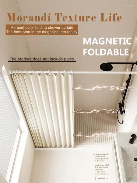 Cortinas de ducha no en/diseño Original cortina de acordeón plegable almacenamiento magnético hogar engrosado baño tela impermeable Cust