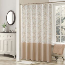 Cortinas de ducha Odisha Farmhouse Tan Classic Poliéster Tela impermeable Vintage Impreso Decorativo Crema Cortina de ducha 230322