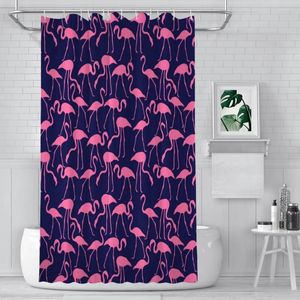 Rideaux de douche rose et marine salle de bain Flamingo Boho rideau de séparation étanche accessoires de décoration de maison drôles