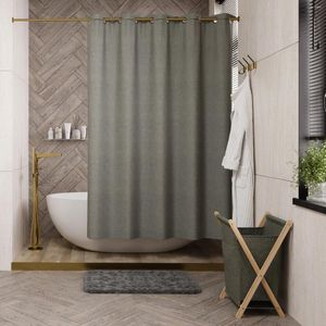 Rideaux de douche en lin polyester moderne simplicité des produits de salle de bain ménage épaissis épaissis étanche et mildiou rideau