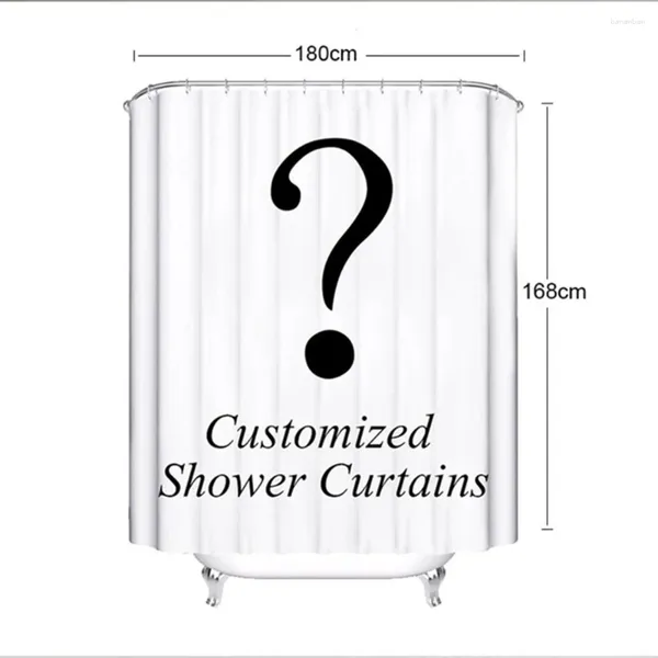 Cortinas de ducha Impresión a pedido Cortina personalizada Cortina personalizada Poliéster Baño Fuera impermeable El baño Decoración del hogar