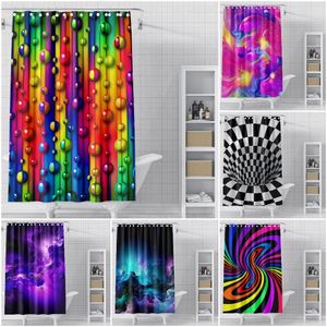 Rideaux de douche psychédélique rideau de douche paysage salle de bain rideau 3D imprimé Trippy Polyester tissu imperméable rideau de bain dans la salle de bain 230322