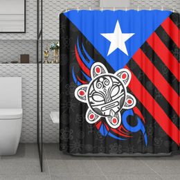 Rideaux de douche rideau de salle de bain porto rico tatouage de taino personnalisé étanche pour cortinas de dormoritio