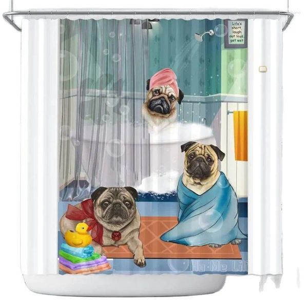 Rideaux de douche PUG COURTERIE SALLE SALLE DROIT COURT DE SALLE DE SALLE CAFE POUR LES ENFANTS