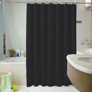 Douchegordijnen zuiver zwart gordijn verdikt waterdicht polyester bad met haak badkameraccessoires