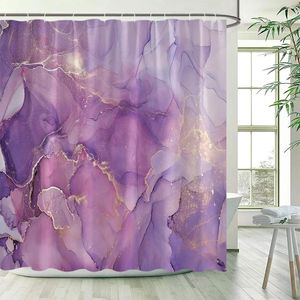 Rideaux de douche rideau en marbre violet