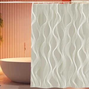 Cortinas de ducha cortina de secado rápido resistente al agua con anillos Decoración de baño lavable a máquina Estándar