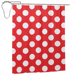 Rideaux de douche rideau à points rouges et blancs pour baignier ensemble de bain drôle personnalisé avec crochets de fer cadeau de décoration 60x72in