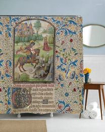 Rideaux de douche Renaissance art médiéval chevaliers fées rideau de décoration magique de fées