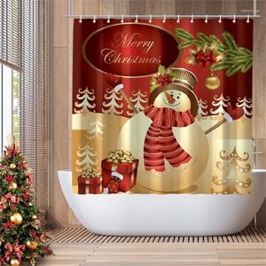 Douchegordijnen Santa kerstgordijn met haken badkamer decor waterdicht 72 inch decoratie