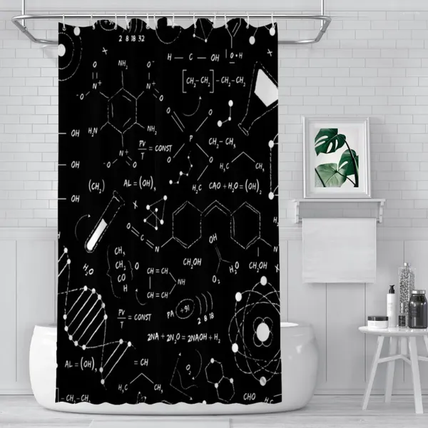 Rideaux de douche Science Black Board Chimie salle de bain zodiac étoile étoile de partition imperméable rideau conçu des accessoires de décoration intérieure