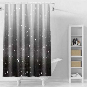 Cortinas de Ducha Cortina de Ducha Estilo Moderno Estrella Negra Cortina de baño Impermeable Cortina de partición PEVA Cortina de Ducha Antimoho con Gancho