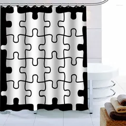 Cortinas de ducha Shunqian Autism Cortina Poliéster Pantallas de baño de tela de poliéster para baño Hook impermeable 3D