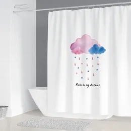 Rideaux de douche simple curain imprimé de nuage sec et séparation humide Isolement étanche à l'épreuve de la poussière
