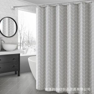 Rideaux de douche réseau de rideau simple 160 g épaissis de salle de bain imperméable El Polyester Factory Custom Taille