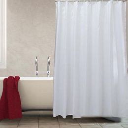 Douchegordijnen eenvoudige home decor vaste kleur witte waterdichte gordijn polyester stof voor bad badkamer el decoratie met haken