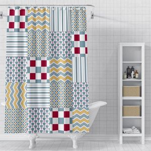 Rideaux de douche simple, motif géométrique irrégulier Impression de séparation humide sèche rideau de rideau de rideau décoration de la maison