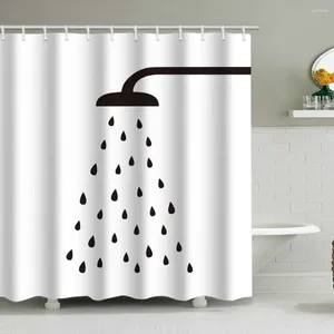 Rideaux de douche Simple ligne arroseur impression salle de bain rideau étanche cloison distribution crochet