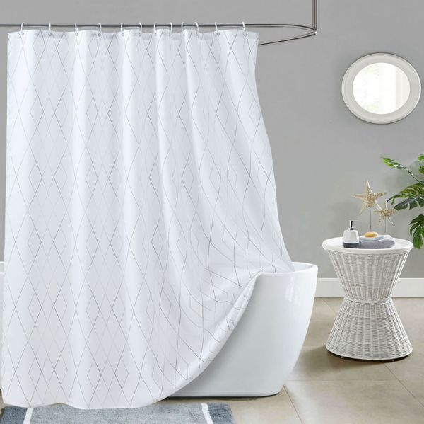 Rideaux de douche Rideau de douche imperméable Simple rideau de douche en Polyester épaissi tissu lit rideau de salle de bain droit 230323