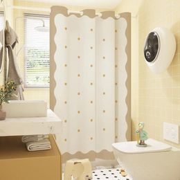 Cortinas de ducha Pequeña cortina fresca Baño Perforación Free Bath Bathion Particione en cuentas puede evitar espectáculos