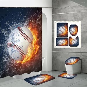 Douchegordijnen Sport Voetbal Gordijn Antislipmat Wc Bad Badkamer Stof Woondecoratie