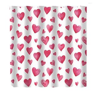 Rideaux de douche taille standard rideau saint valentin amour coeur impression résistant à l'eau lavable en machine pour salle de bain