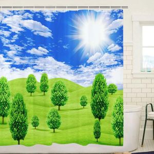 Rideaux de douche Sunshine Scene Imprimez le rideau art imperméable décor de la salle de bain
