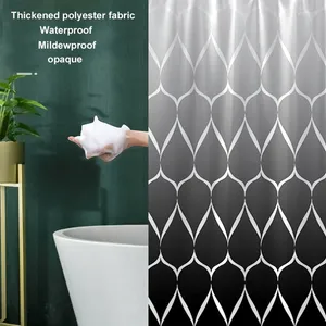 Rideaux de douche en polyester épais, imperméable, pour salle de bain, tissu imprimé à rayures géométriques, motif de goutte d'eau