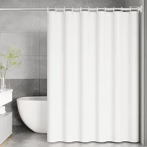 Rideaux de douche Rideau blanc épaissi avec crochets translucide imperméable lavable pour salle de bain