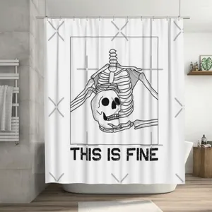 Rideaux de douche This Is Fine Curtain 72x72in avec crochets, protection de la vie privée à motif DIY