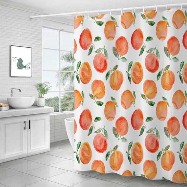 Rideaux de douche Top qualité lavable rideau ensemble fruits pour salon imperméable Polyester salle de bain Decoracion avec crochets