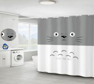 Rideaux de douche totoro mon voisin chat anime rideau étanche salle de bain polyester 3d girls kid boys carton 180x1807392096