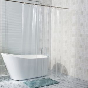Rideaux de douche transparent rideau de douche imperméable blanc clair PEVA rideaux de bain doublure pour salle de bain moisissure maison el avec crochets gratuits 230615